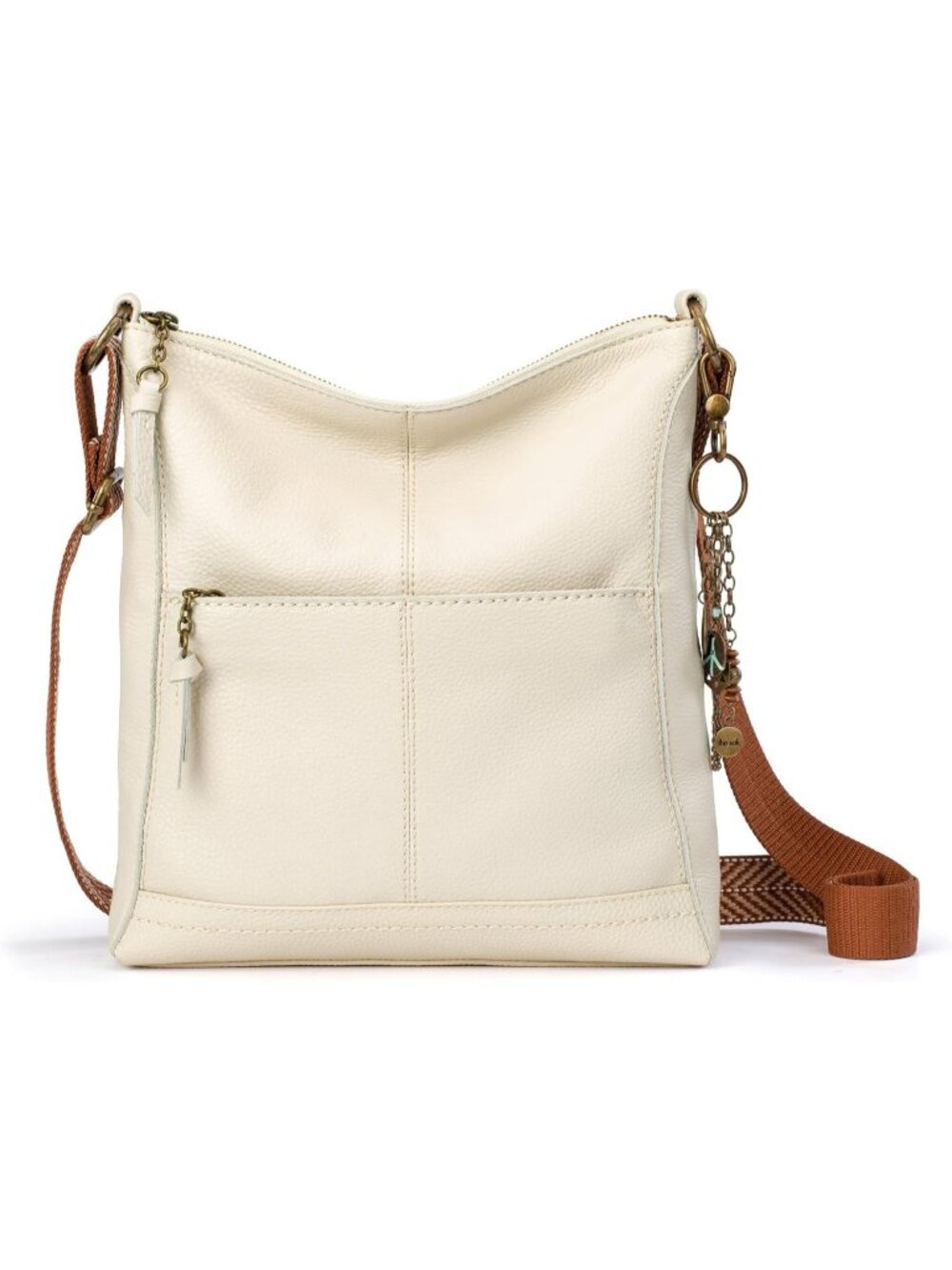 Women's Stone Soft Leather Crossbody Purse Zipper Closure with Adjustable Strap